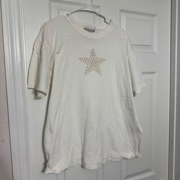 Bob Mackie Studio Vintage White Star T-Shirt - Picture 6 of 7
